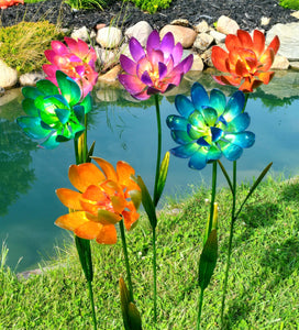 Metal Garden Glow Flower - Mini Fairy Garden World