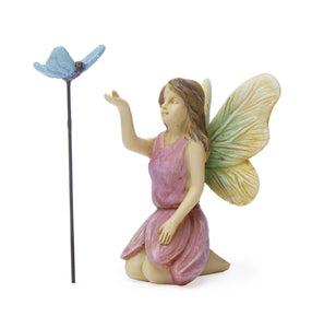 Fairy With Butterfly, Mini Fairy, Mini Butterfly - Mini Fairy Garden World