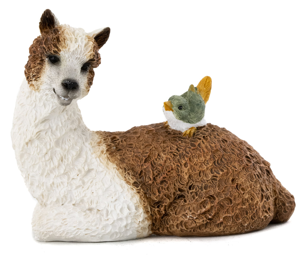 Llamma With Bird, Mini Llama, Fairy Garden Llama - Mini Fairy Garden World