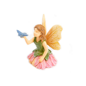 Fairy With Bluebird, Fairy Garden Bird - Mini Fairy Garden World