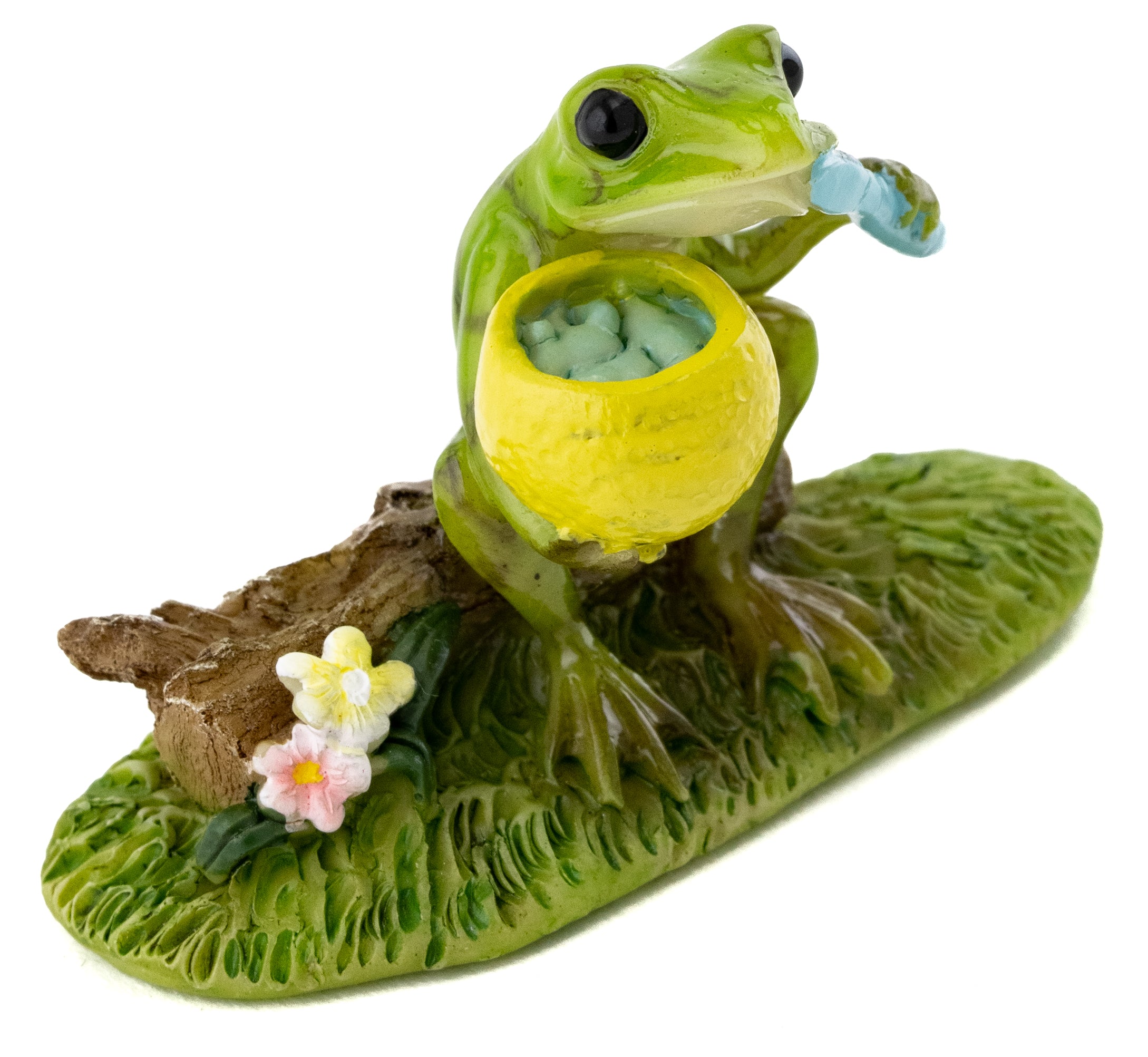 Mini Frog Brushing Teeth - Mini Fairy Garden World