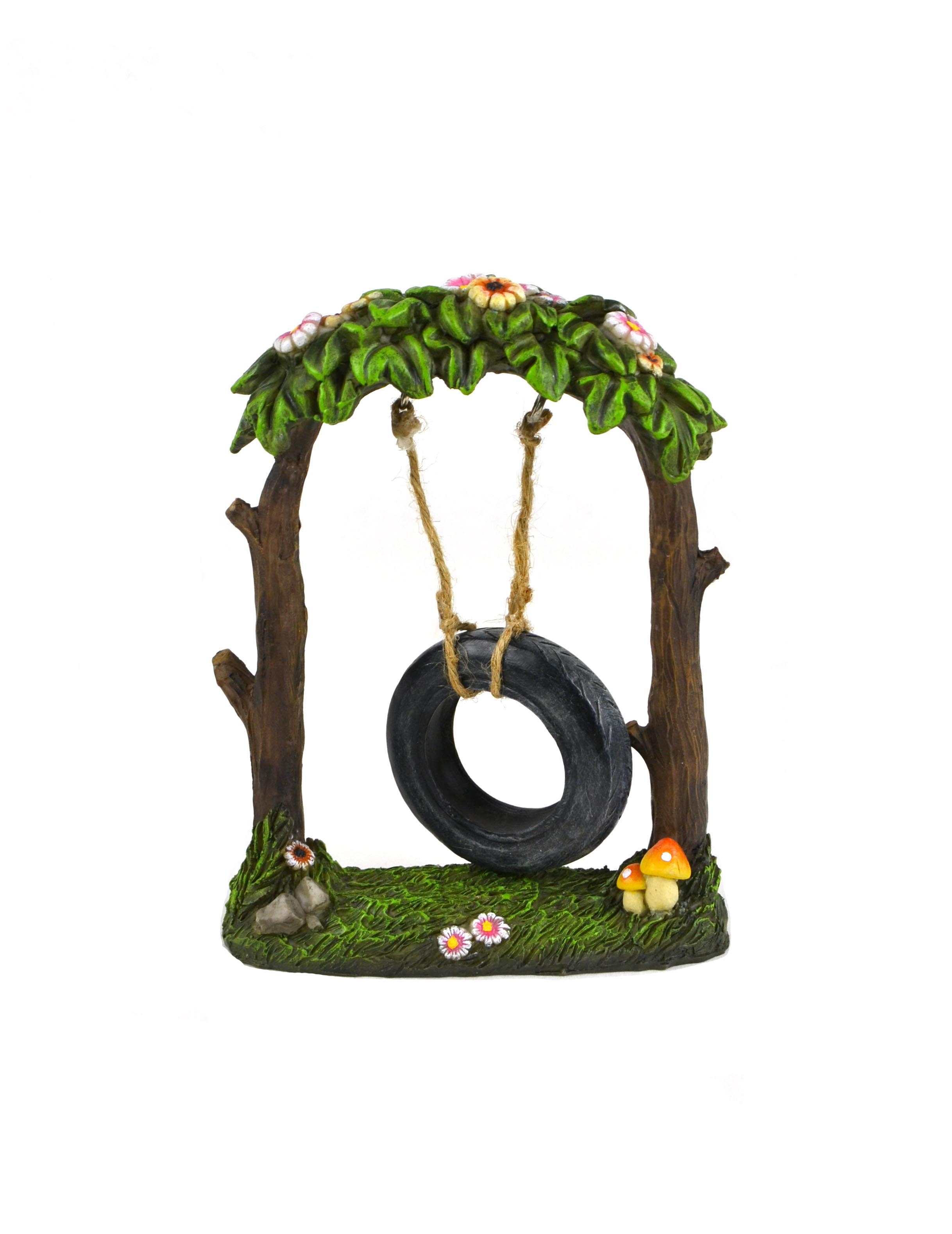 Fairy Garden Tree Branch Tire Swing - Mini Fairy Garden World