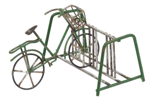 Mini Green Bicycle & Rack, Fairy Garden Bicycle, Mini Bicycle, Miniature Bicycle - Mini Fairy Garden World