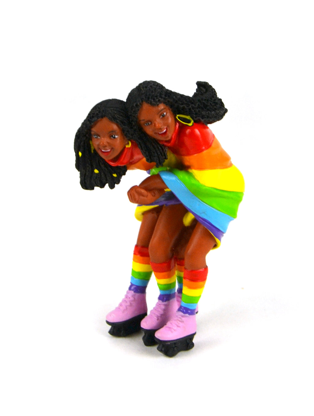 Pride Girls On Roller Skates - Mini Fairy Garden World