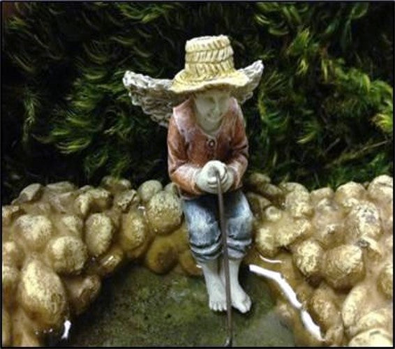 Maddox, Mini Fairy, Miniature Boy Fairy, Fairy Fishing - Mini Fairy Garden World