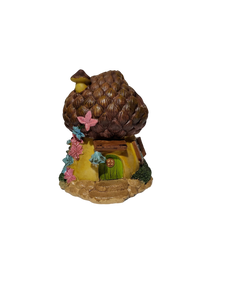 Fairy Acorn House Pink And Blue Flowers