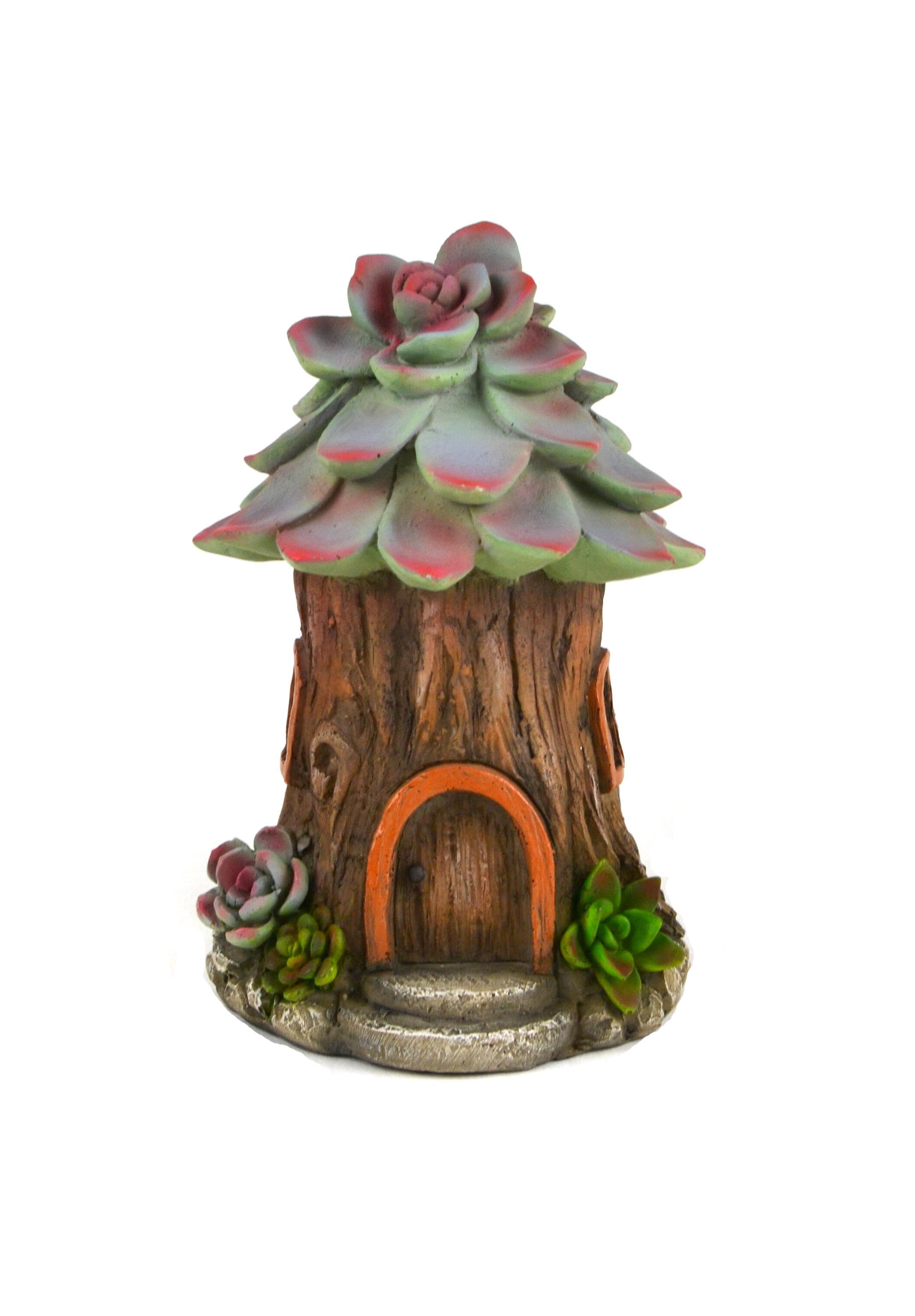 Succulent Roof Fairy House, Fairy Garden Cottage - Mini Fairy Garden World