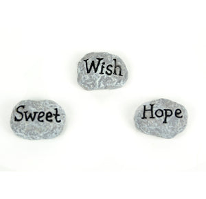 Sweet, Hope, Wish Garden Rocks, Miniature Garden Rocks