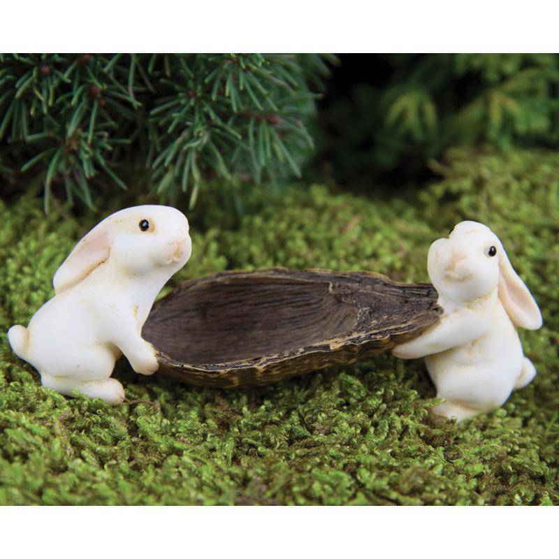 Bunnies In Pod, Mini Bunnies, Bunny Friends, Fairy Garden Bunnies - Mini Fairy Garden World