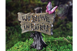 Butterfly Sign "We Believe In Fairies", Fairy Garden Sign, Mini Garden Sign - Mini Fairy Garden World
