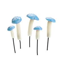 Mini Blue Mushrooms, Fairy Garden Mushrooms, Miniature Mushrooms - Mini Fairy Garden World