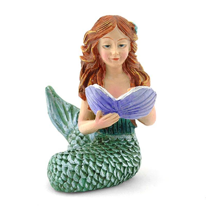 Mini Reading Mermaid, Fairy Garden Mermaid, Mini Mermaid, Miniature Mermaid - Mini Fairy Garden World