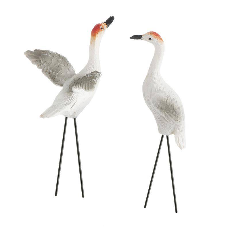 Sandhill Cranes, Fairy Garden Birds, Mini Cranes, Miniature Canes - Mini Fairy Garden World