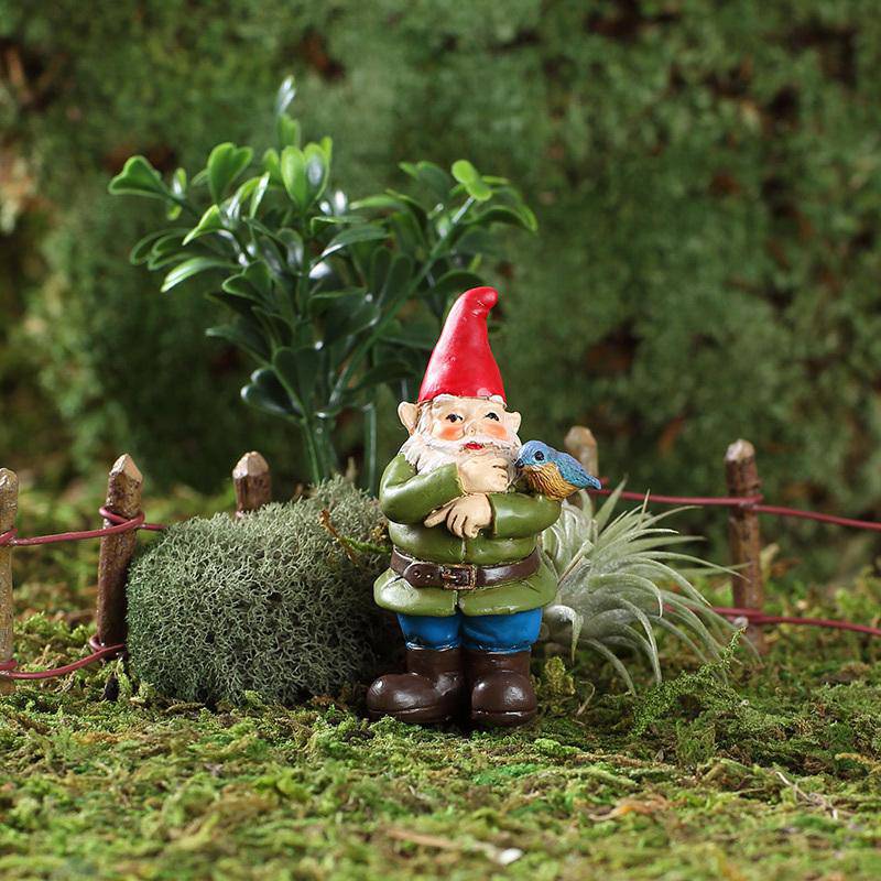 Sherman The Bluebird Gnome, Mini Gnome, Miniature Gnome, Tiny Gnome, Fairy Garden Gnome - Mini Fairy Garden World