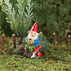 Soren The Coffee Gnome, Mini Gnome, Miniature Gnome, Tiny Gnome, Fairy Garden Gnome - Mini Fairy Garden World