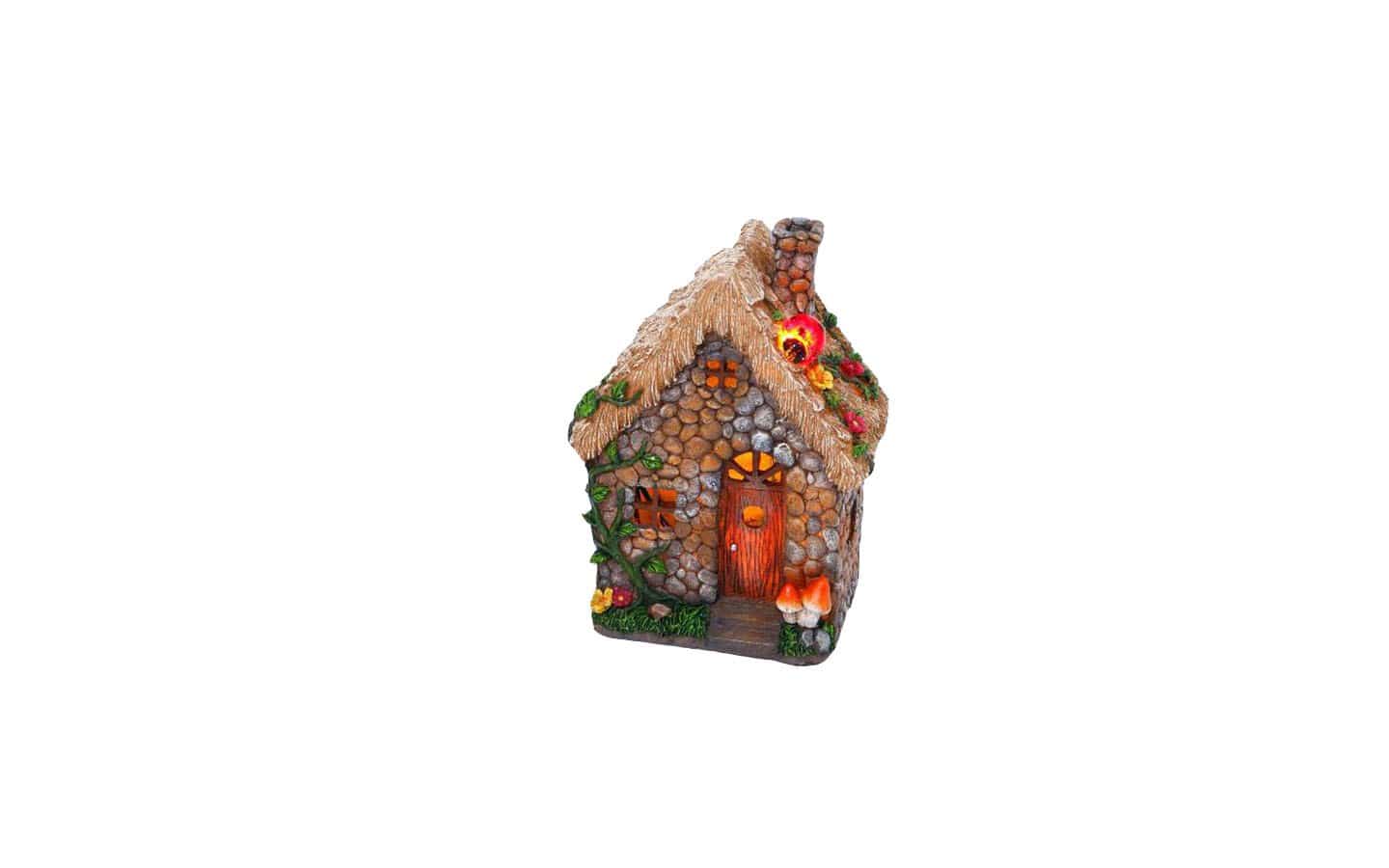 LED Stone Fairy House, Fairy House, Fairy Cottage - Mini Fairy Garden World