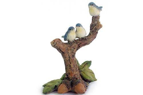 Bluebird Trio, Mini Birds, Miniature Birds, Fairy Garden Birds - Mini Fairy Garden World