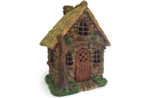 English Tree Cottage, Fairy Garden Cottage, Mini House, Fairy Home Opening Door - Mini Fairy Garden World