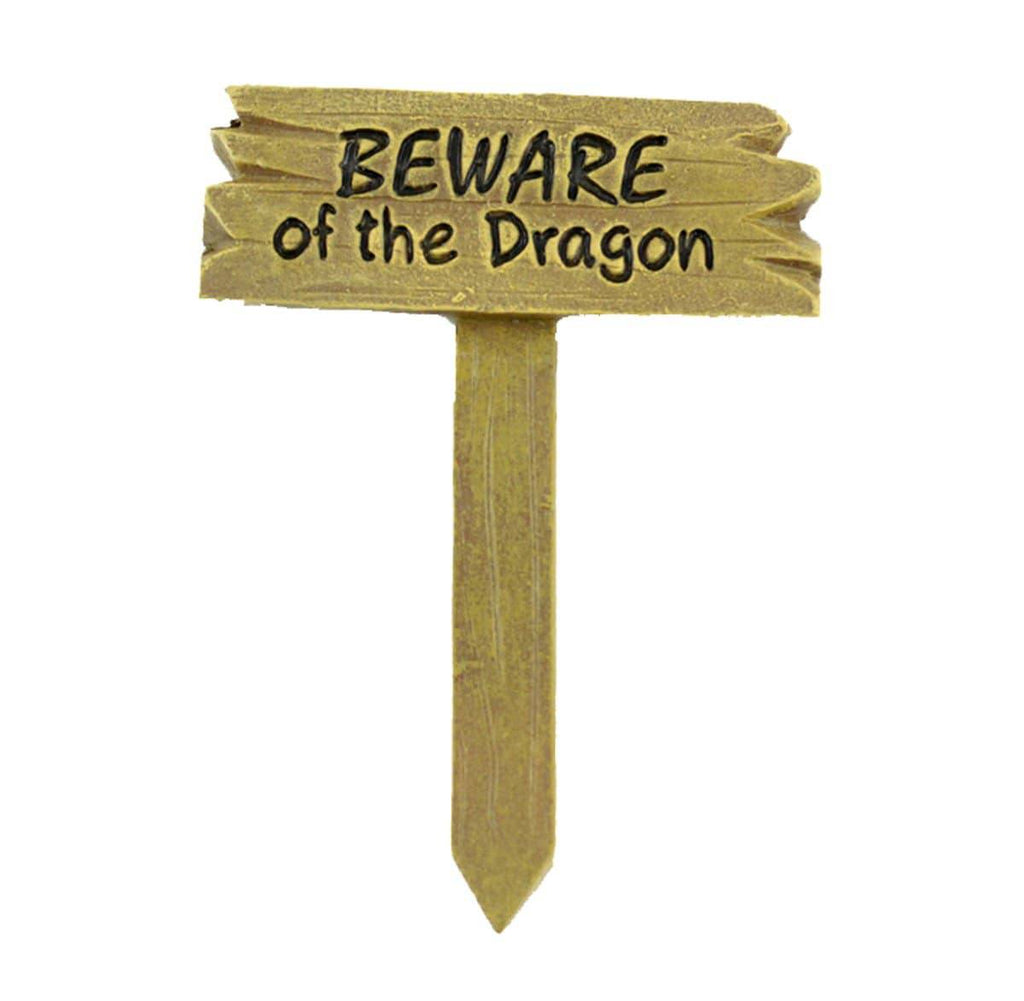 Beware Of The Dragon Sign, Fairy Garden Sign, Mini Sign, Miniature Sign - Mini Fairy Garden World