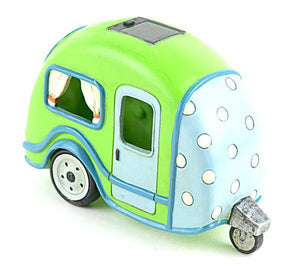 Solar Camper With Polka Dots, Mini Camper, Fairy Garden Camper, Mini Camping - Mini Fairy Garden World