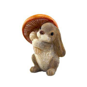 Bunny With Mushroom - Mini Fairy Garden World