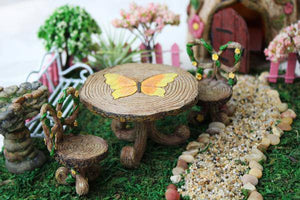 Butterfly Table & Chairs - Mini Fairy Garden World