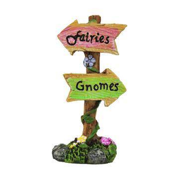 Fairies & Gnomes Sign - Mini Fairy Garden World