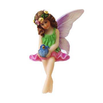 Fairy Jillian Singing To Bluebird - Mini Fairy Garden World
