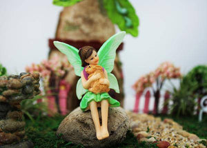 Fairy With Bunny - Mini Fairy Garden World