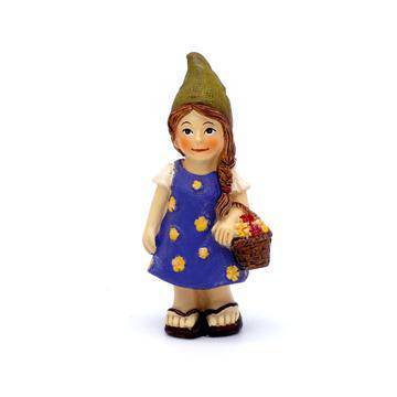 Lady Gnome With Basket - Mini Fairy Garden World