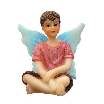 Sitting Fairy Boy Adam - Mini Fairy Garden World