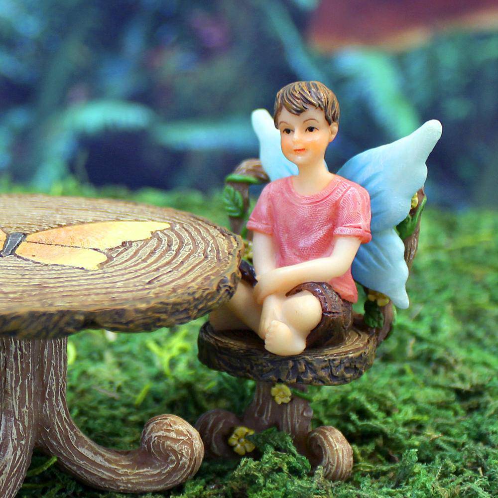 Sitting Fairy Boy Adam - Mini Fairy Garden World