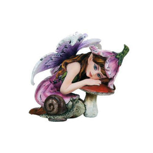 Fairy Camila, Fairy Garden Fairy, Purple Fairy, Resting Fairy - Mini Fairy Garden World