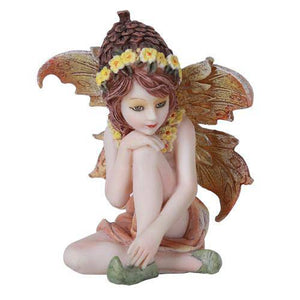 Fairy Milla, Fairy Garden Fairy, Yellow Fairy, Sitting Fairy - Mini Fairy Garden World