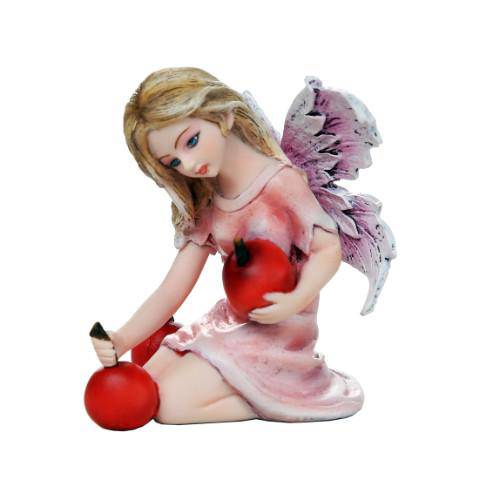 Fairy Riley, Fairy Garden Fairy, Red Fairy, Sitting Fairy, Cherry Fairy - Mini Fairy Garden World