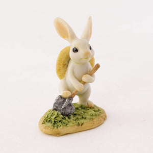 Bunny Gardener Digging, Fairy Garden, Fairy Bunny, Mini Bunny, Mini Rabbit - Mini Fairy Garden World