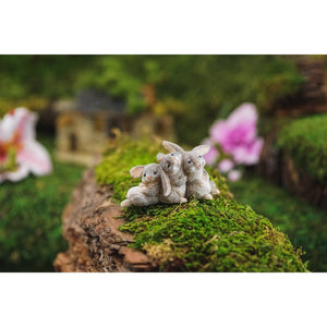 Bunny Rabbits Cuddling, Fairy Garden, Mini Bunnies, Bunny Couple - Mini Fairy Garden World