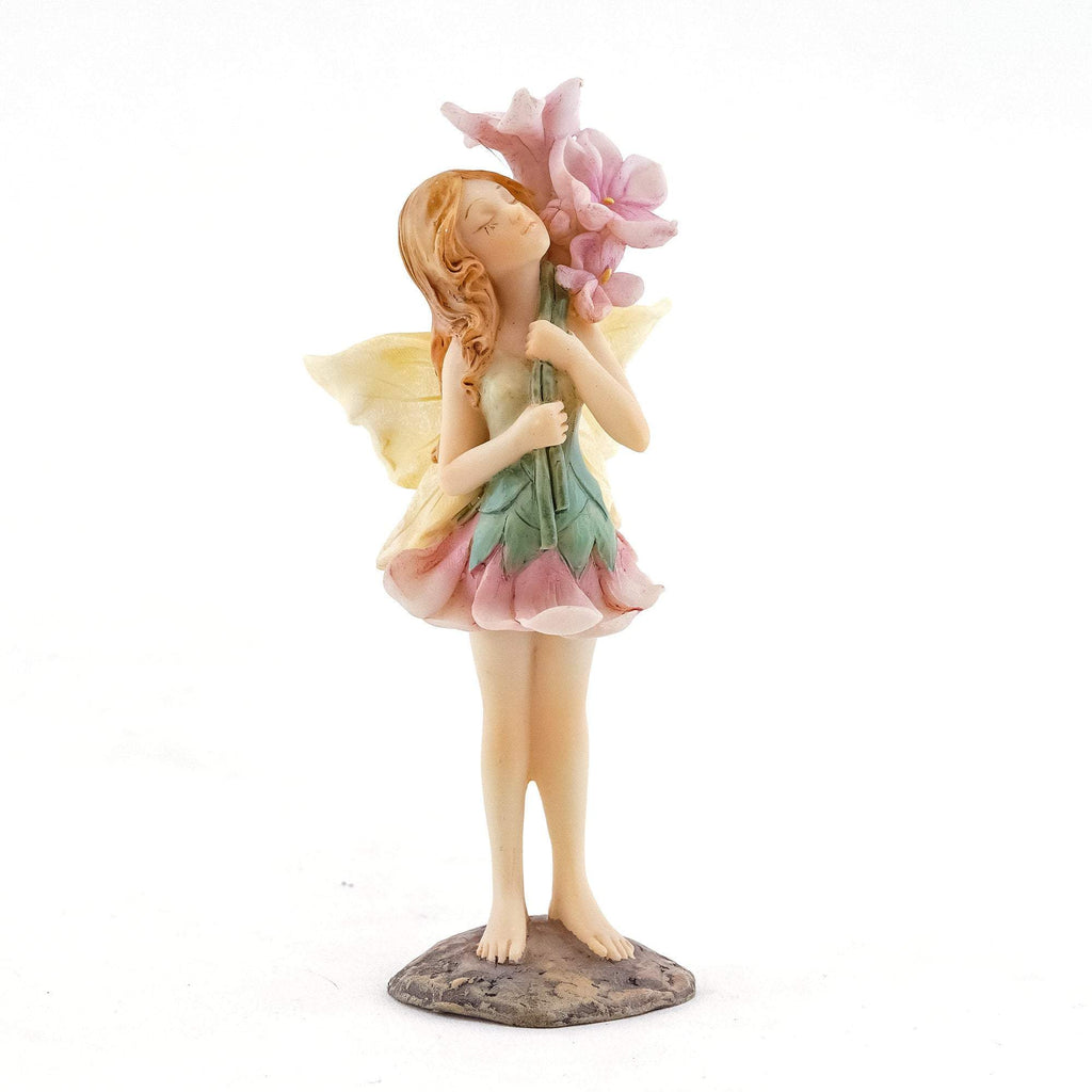 Flower Fairy Esther Holding Flowers, Mini Fairy, Miniature Fairy, Fairy With Flowers, Standing Fairy, Fairy Pink Dress, Fairy Garden - Mini Fairy Garden World