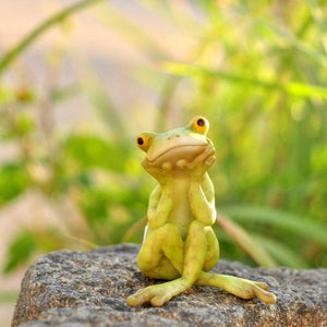 Frog in Thought, Fairy Garden, Fairy Garden Frog, Mini Frog, Miniature Frog - Mini Fairy Garden World