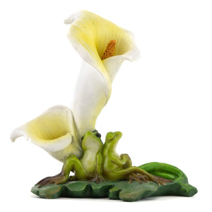 Frog With Calla Lily, Fairy Garden, Mini Frog, Miniature Frog, Frog With Flower - Mini Fairy Garden World