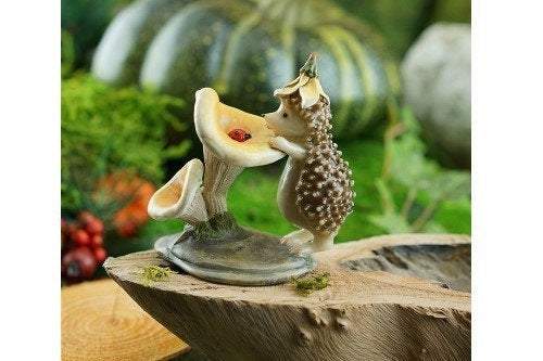 Hedgehog With Ladybug, Fairy Garden, Mini Hedgehog, Miniature Hedgehog - Mini Fairy Garden World