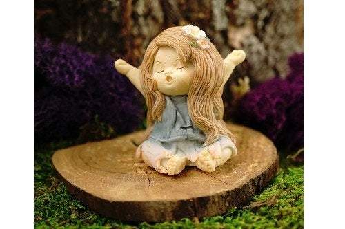 Little Fairy Yawning , Fairy Garden, Mini Fairy, Tiny Fairy - Mini Fairy Garden World