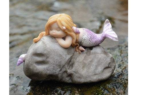 Little Mermaid On Rock, Mini Mermaid, Miniature Mermaid, Aquarium Mermaid, Fairy Garden Mermaid, Terrarium Mermaid, Fairy Garden - Mini Fairy Garden World