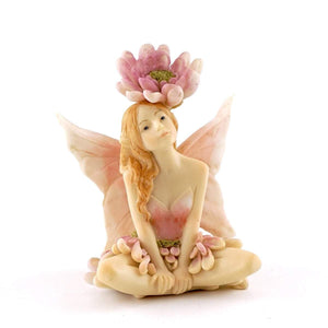 Lotus Flower Fairy, Mini Pink Fairy, Mini Flower Fairy, Fairy Garden Fairy, Fairy Figurine, Sitting Fairy, Fairy Garden - Mini Fairy Garden World