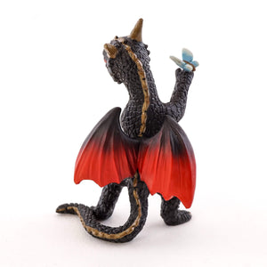 Mini Black Dragon with Dragonfly, Fairy Garden, Mini Dragon, Miniature Dragon - Mini Fairy Garden World