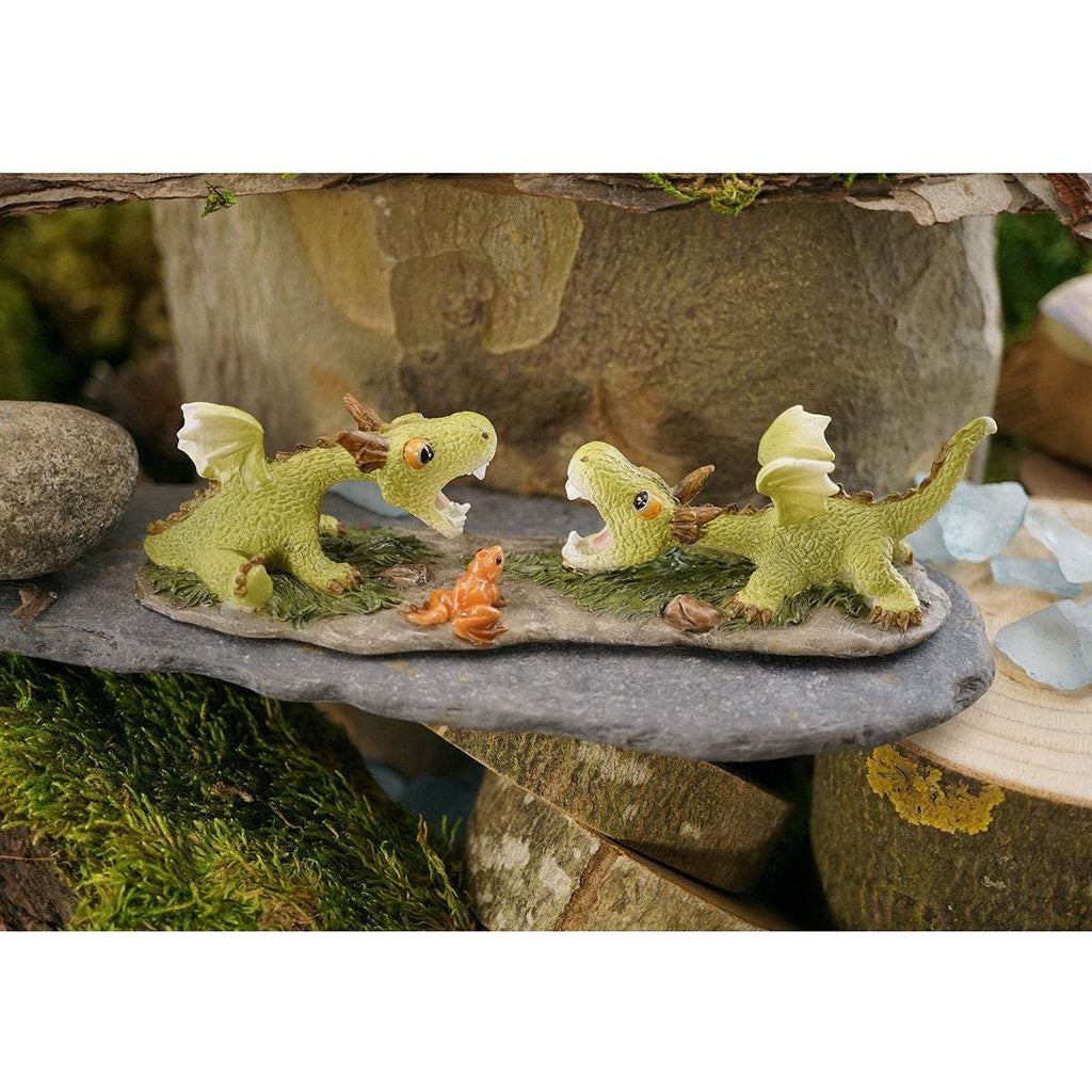 Mini Dragons Playing, Mini Dragons, Miniature Dragons, Mini Green Dragons, Fairy Garden Dragons, Fairy Garden - Mini Fairy Garden World