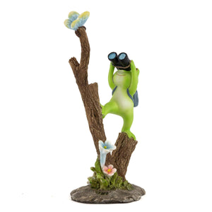Mini Frog Off On An Adventure, Fairy Garden, Miniature Frog, Frog With Birds - Mini Fairy Garden World