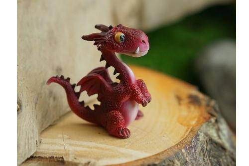 Mini Red Dragon, Fairy Garden, Miniature Dragon, Garden Dragon - Mini Fairy Garden World