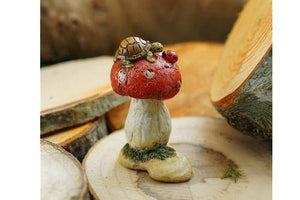 Mini Turtle On Mushroom, Fairy Garden, Mini Turtle, Miniature Turtle, Garden Turtle - Mini Fairy Garden World
