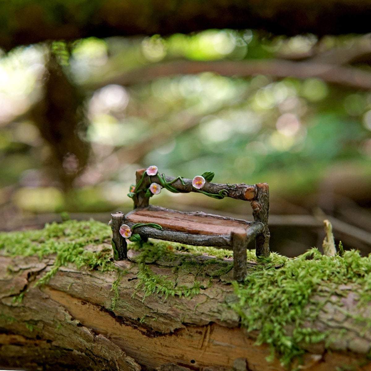 Mini Wood Bench, Mini Bench, Miniature Bench, Fairy Garden Bench, Dollhouse Bench, Terrarium bench, Twig Bench, Fairy Garden - Mini Fairy Garden World